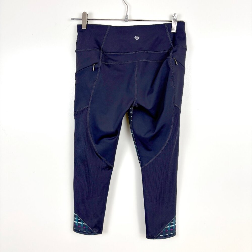 Athleta Small Timeless Contender Capris Leggings Zip Pockets Small Petite - Picture 6 of 11